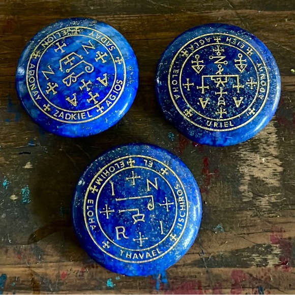 Other - 💙Archangel Ascended Masters Blue Lapis Lazuli & Gold Leaf Meditation Stones💙